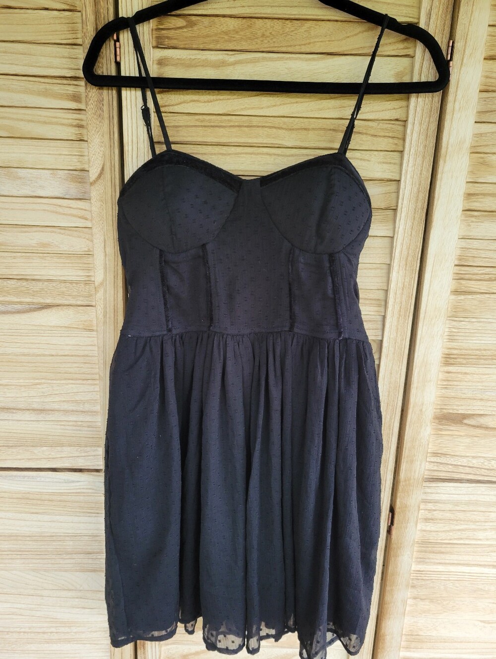 Band Of The Free Medium Dress Black Ploka Dot Boho Grunge Feminine